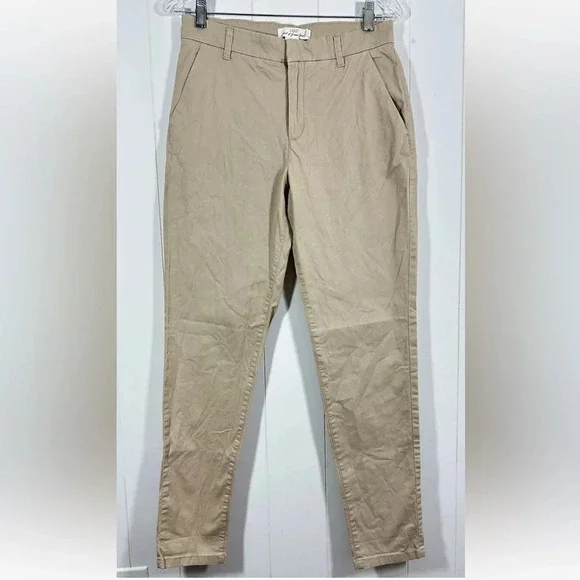 NWT H&M LOGG Label of Graded Goods Beige Khaki Pants Slim Fit Size 6 - Picture 1 of 9